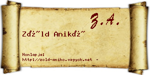Zöld Anikó névjegykártya